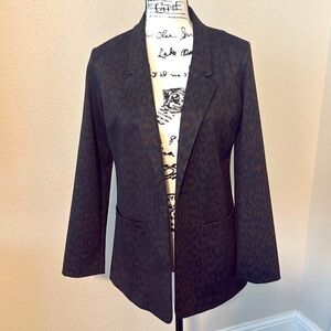 Christian Siriano women’s blazer jacket, brown/black leopard, size small
